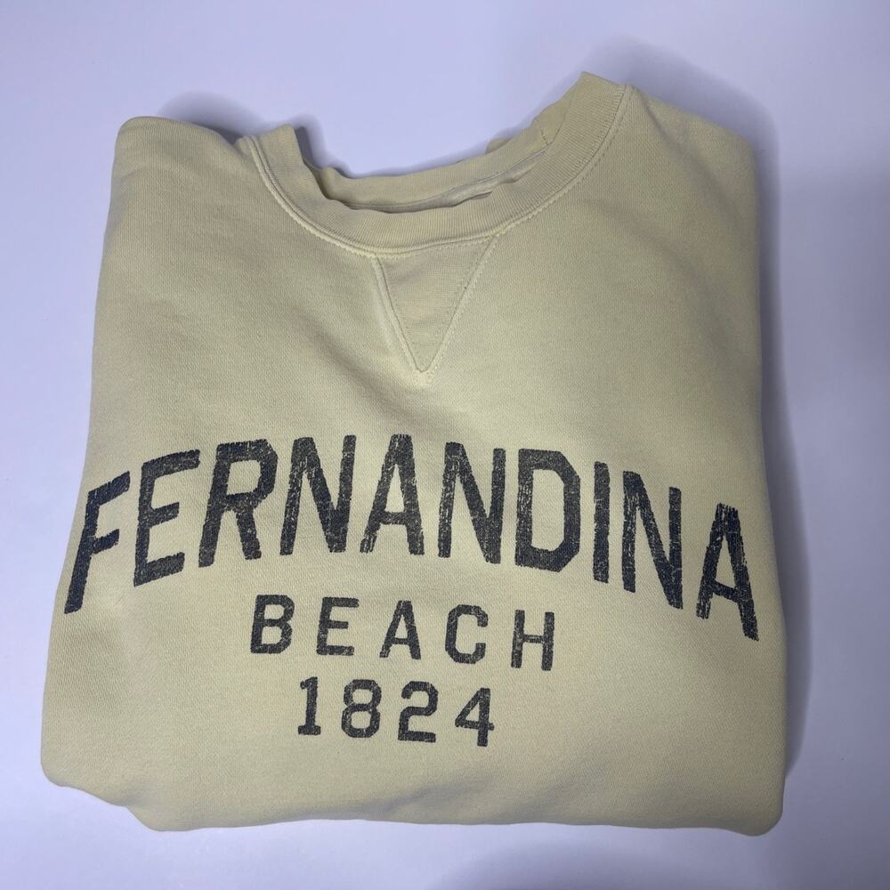 Vintage Fernandina Beach 1824 Crewneck Sweatshirt Gear Big Cotton Mens L Green